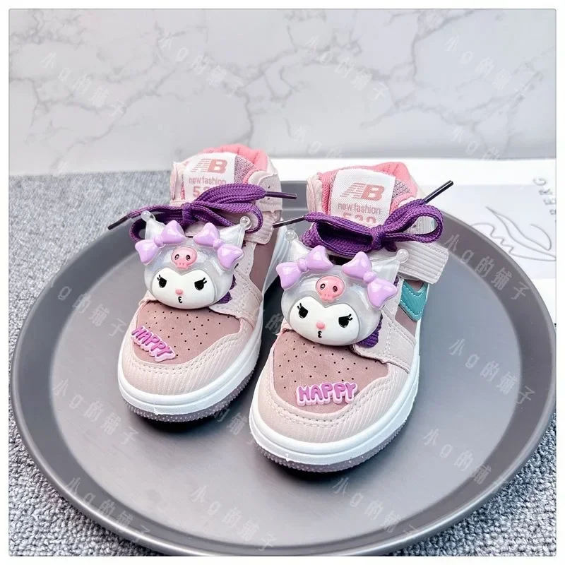 Sanrioed Cartoon My Melody Cinnamoroll HelloKittys Cute Children High Top Sneakers Kawaii Outdoor Sport scarpe da corsa regalo per bambini