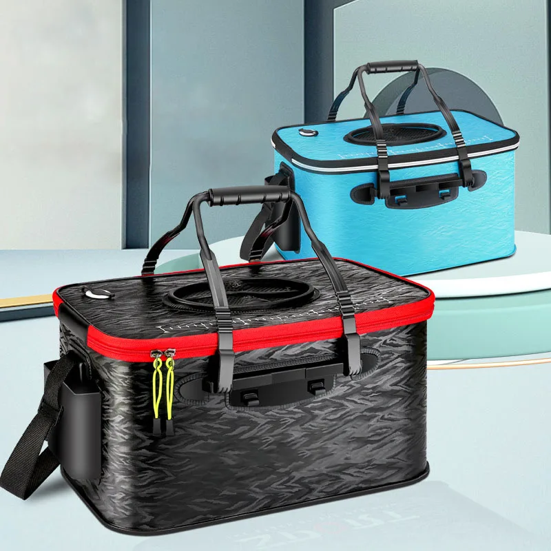 Foldable Fishing Bucket, Camping Tackle, Live Fish Box, Hiking Bags, Portable EVA Water Tank, Outdoor Water Container