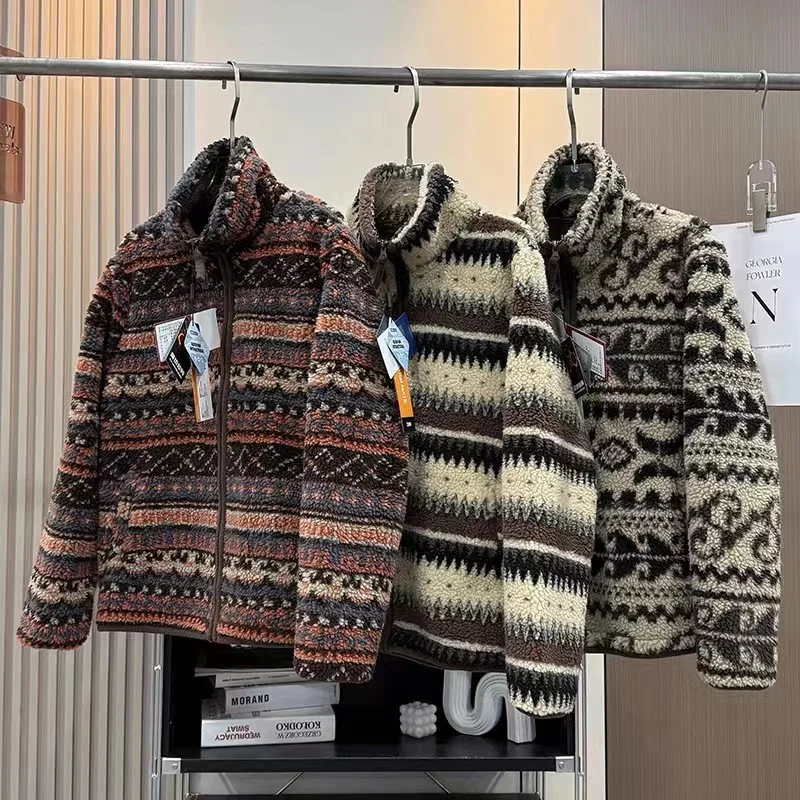 

Thiened Double-sided Fce Lamb Velvet Jaet Women's Winter Coat Windproof Stand Collar Casual Loose Fit Long Sve Zipper