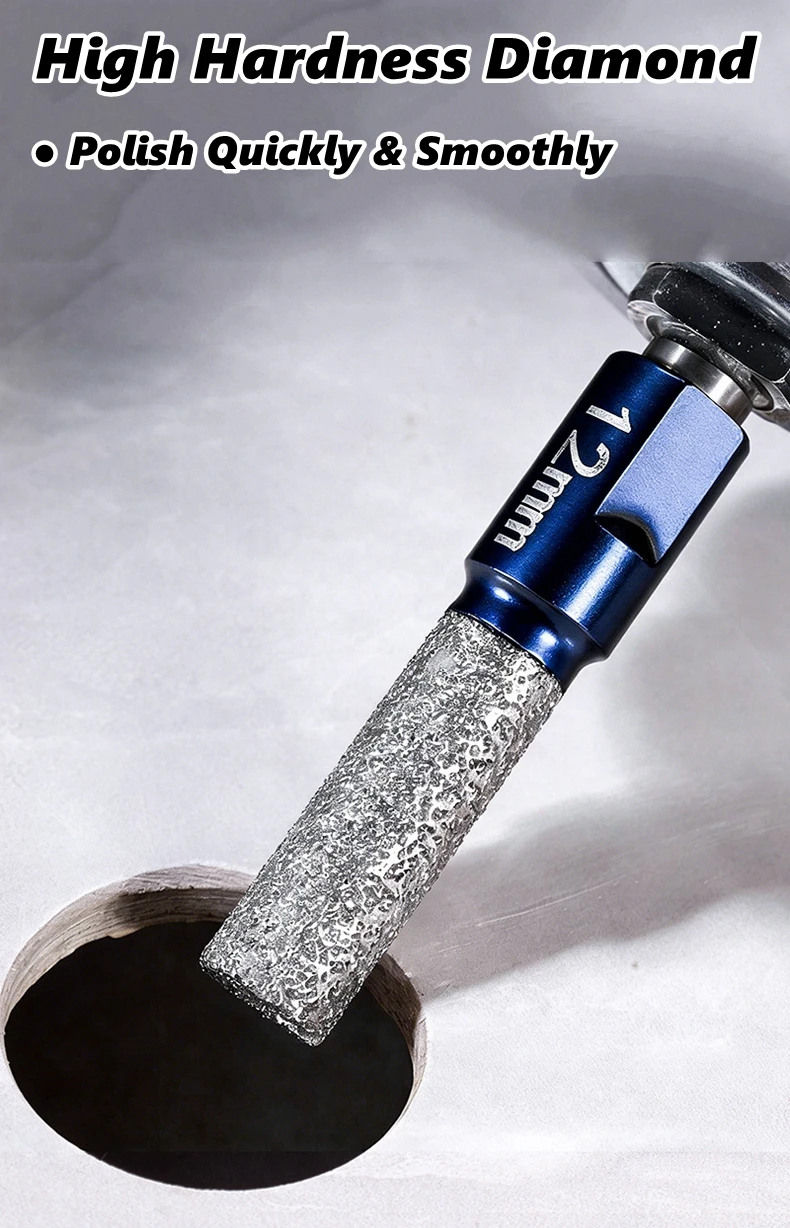 6/8/10/12mm M10 Vakuumgelöteter Fräser Lochsäge Winkelschleifer Gelöteter Kernbohrer für Keramik Granit Marmor Stein Fliesen – Detail 8