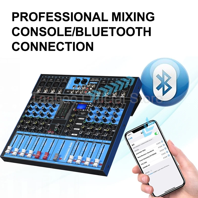 Professional Digital Audio Processor Pre Reverber Effector 8/12 Channel Bluetooth Mixing Console Microphone Anti Screaming Mixer