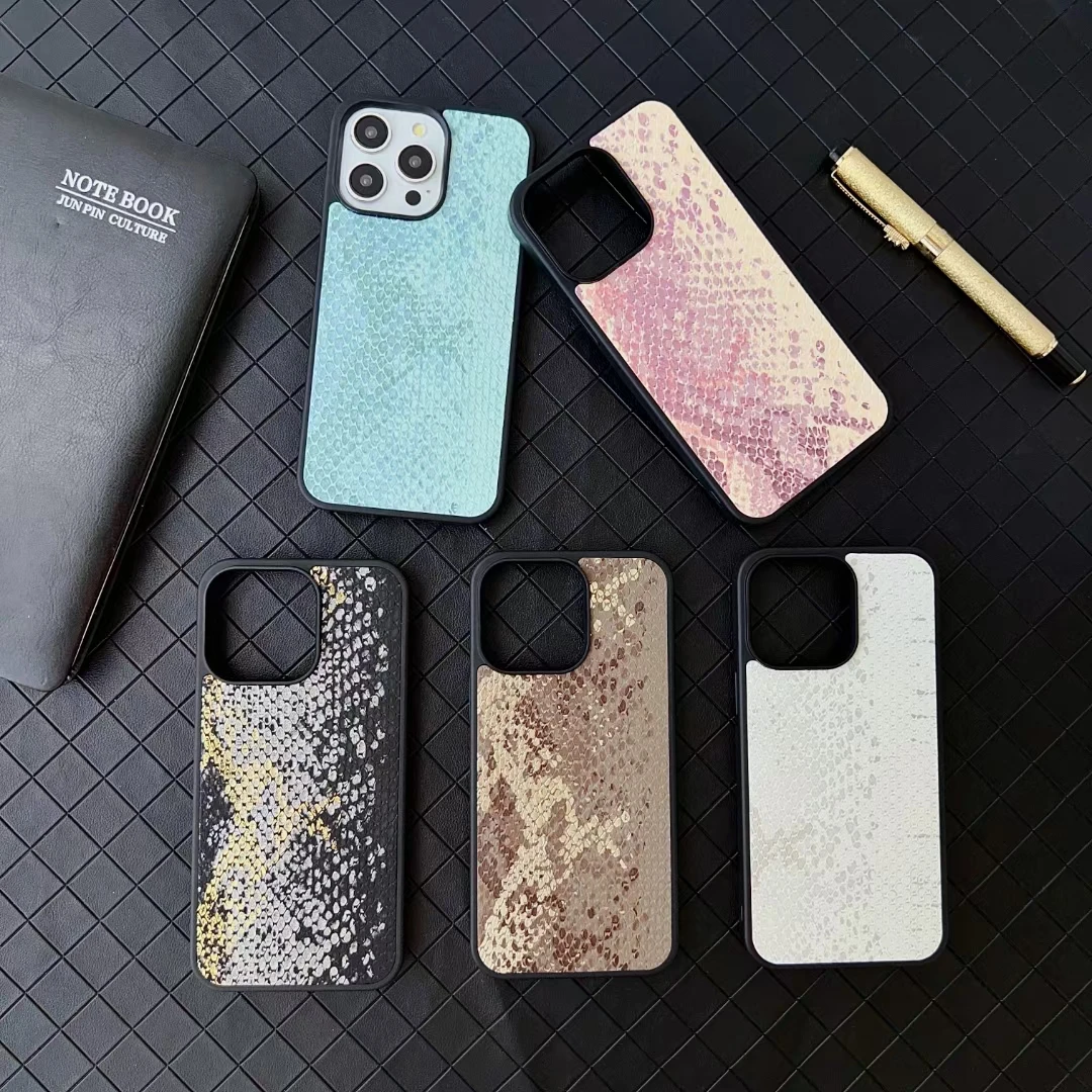 Luxury Sequin Snake Scale Leather Phone Case for iPhone 15 14 13 12 11 Pro Max Plus Viper relief Skin PU Cover Funda