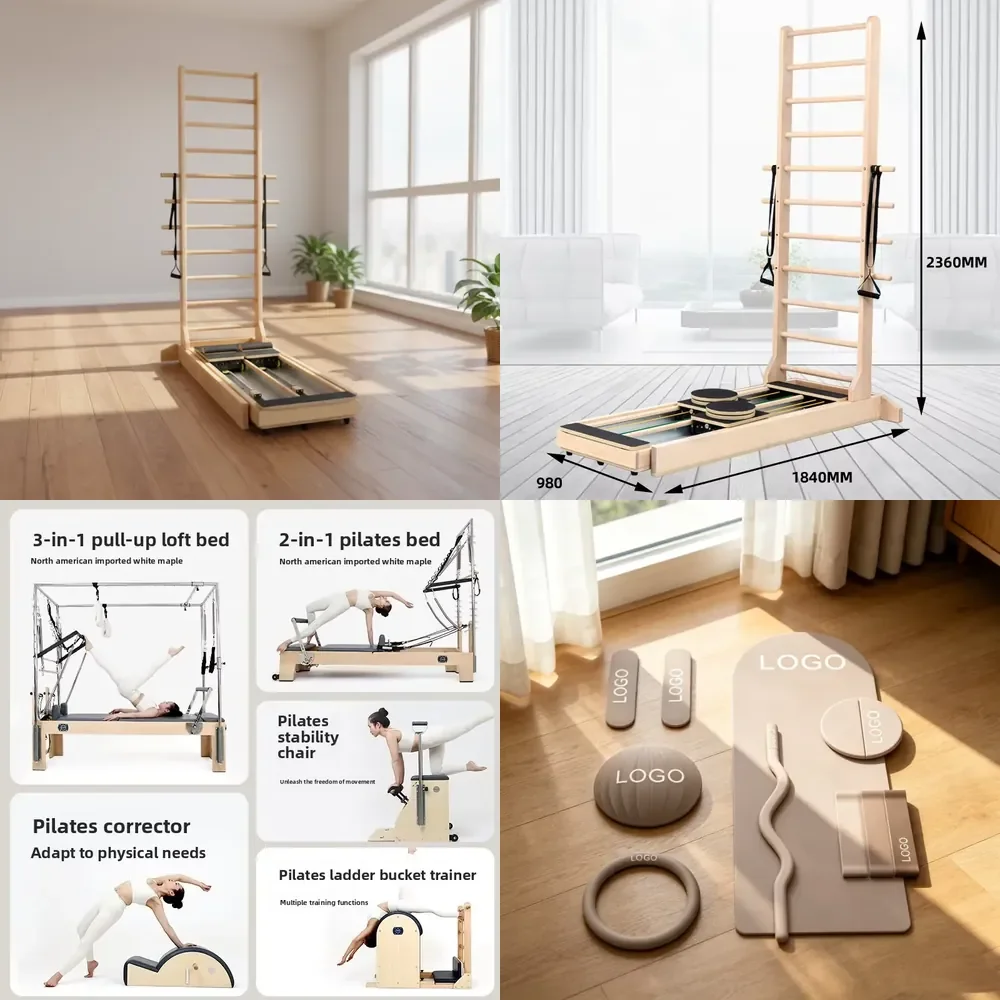 

【CHIMU HOME】Maple Wood Pilates Core Bed Double Track Two-Way Sliding Ladder Core Align Reformer Studio Yoga Fitness