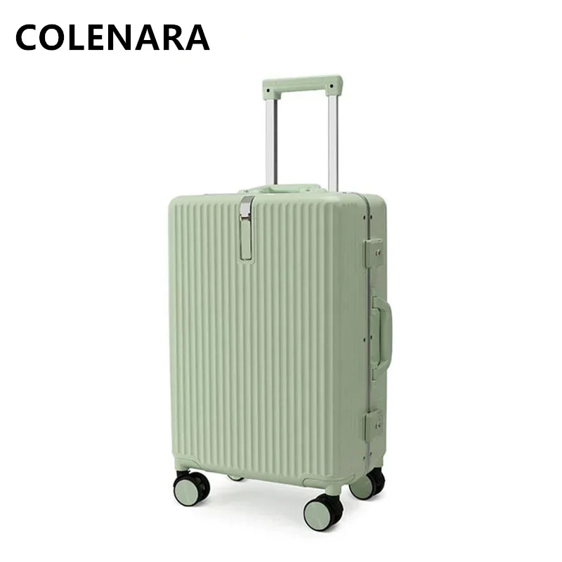 COLENARA New Luggage Aluminum Frame Boarding Box PC Trolley Case Student Travel Bag 18