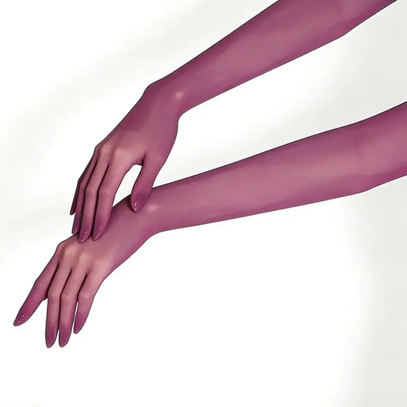 Solide Nylon-Ultradünne Nahtlose Sexy Hochelastische Enge Strumpfhandschuhe Lange Sonnenschutz-Handschuhe für Frauen Tanz Party Nachtclub Cosplay