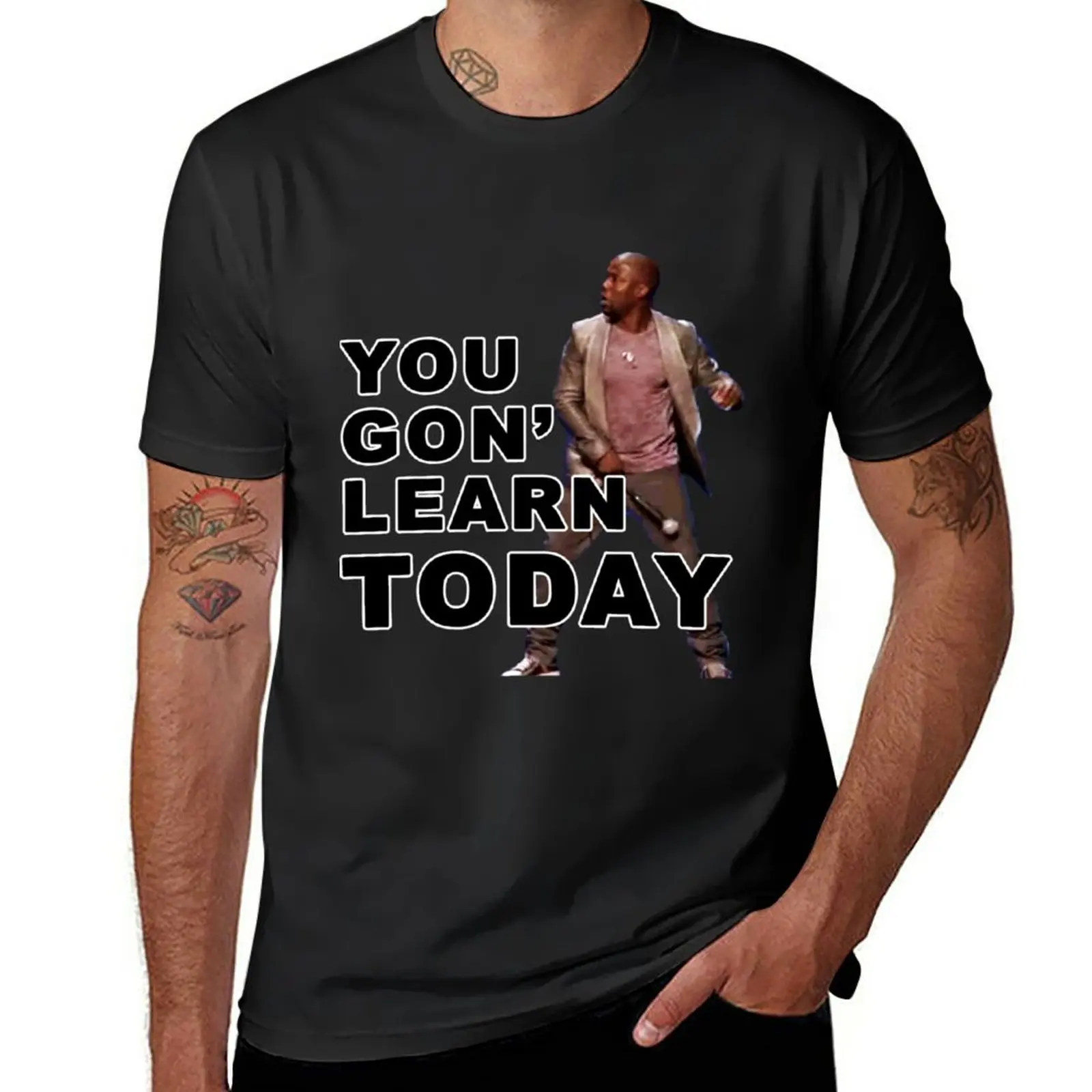 New You Gon Learn Today - Kevin T-Shirt boys animal print shirt black t shirt Anime t-shirt black t-shirts for men