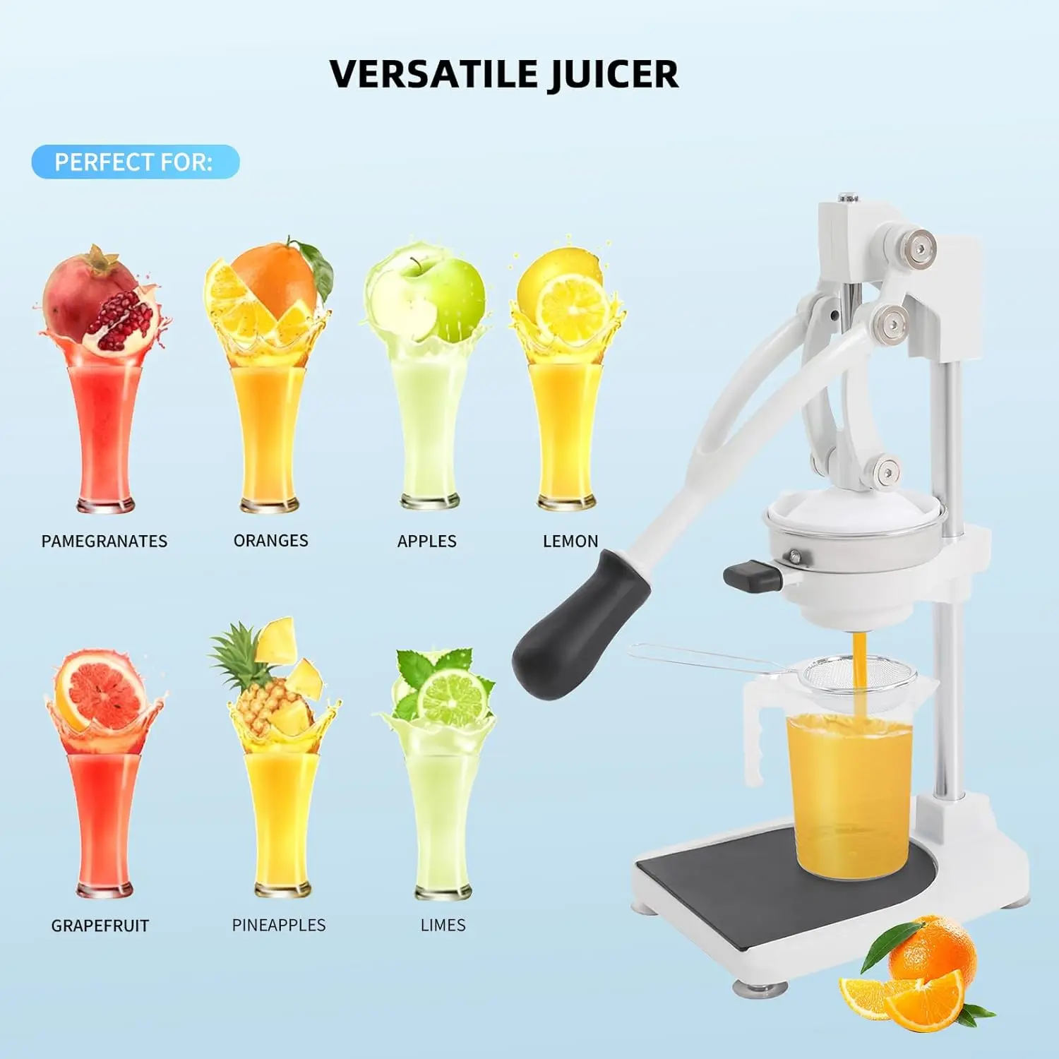 

Ручная соковыжималка и сверхмощная ручная соковыжималка, чугунная соковыжималка для цитрусовых со стабильным основанием, ручной пресс коммерческого класса