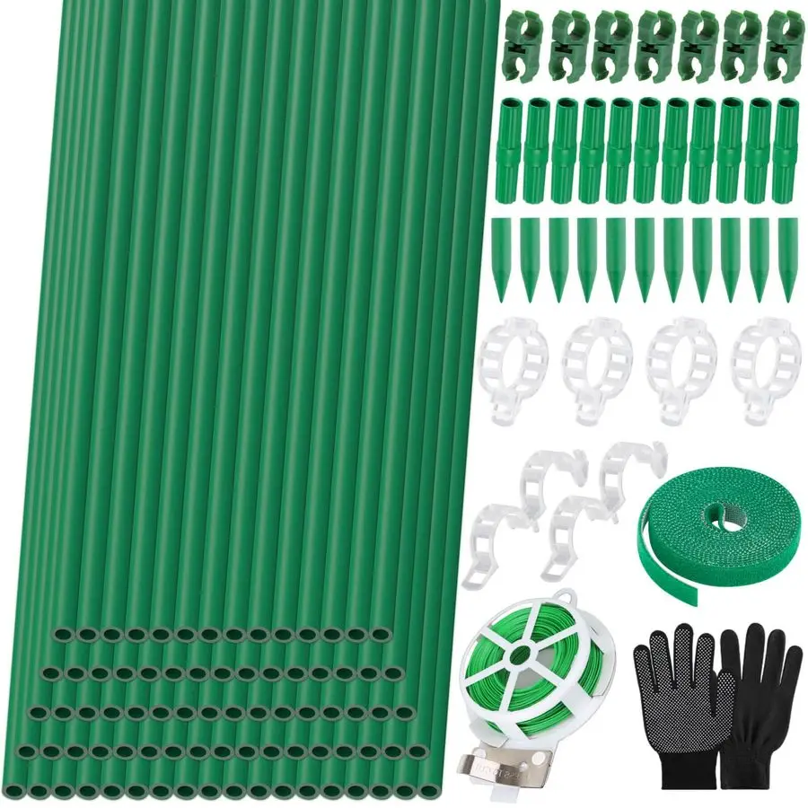 

Набор из 80 садовых колышков (по 16 шт. каждого), опоры для растений, прочные стекловолоконные палки для поддержки растений длиной 4, 5, 6, 7 футов, для самостоятельной сборки садовых решеток