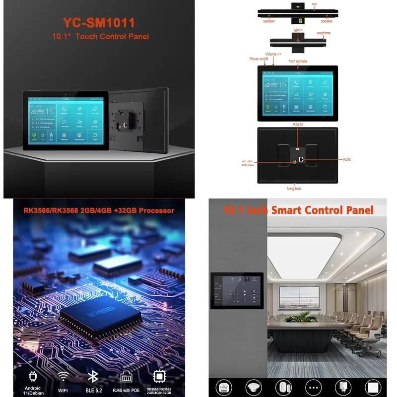 Smart Home Wall Mount 10.1 Inch Automation System Control Touch Screen POE WiFi Zigbee Linux Electric Panel Tablet