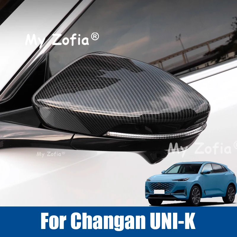 

For Changan UNI-K 2023 2024 2025 ABS Carbon Fiber Rear View Mirror Door Handle Side Fender Wiper Stip Front Rear Rearlamp Cover