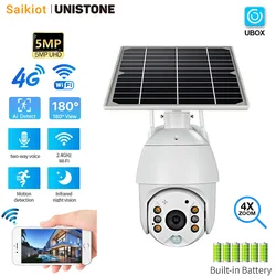 Saikiot Ubox S10 Solar 4G CCTV Camera 5MP PIR Solar Powered CCTV Security PTZ WIFI 4G Solar Camera 4G SIM Card Solar Camera