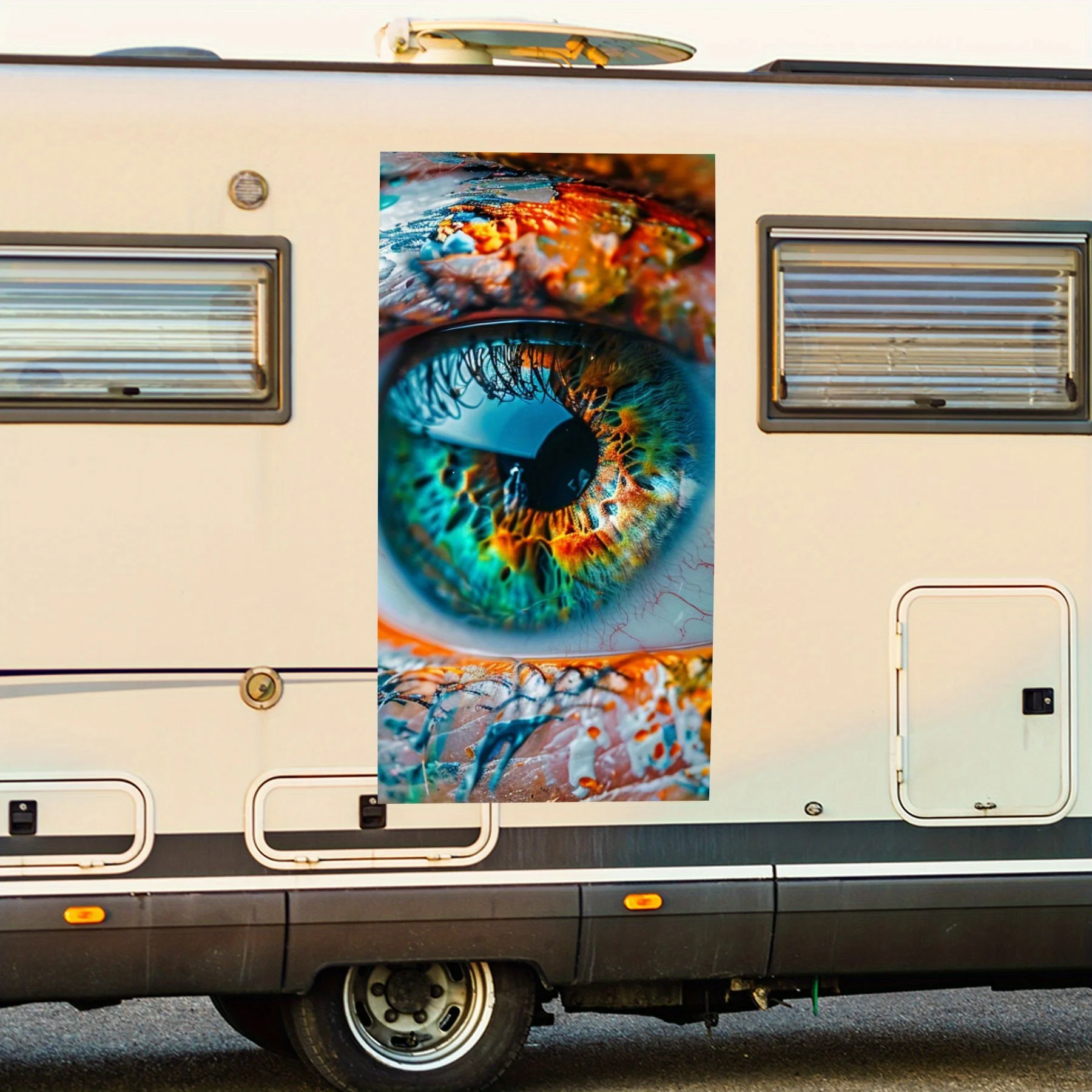 

Красочные глаза, наклейка на дверь автомобиля на колесах, ПВХ, самоводонепроницаемая палочка, яркие автомобильные внешние аксессуары, декор, защита подарка для