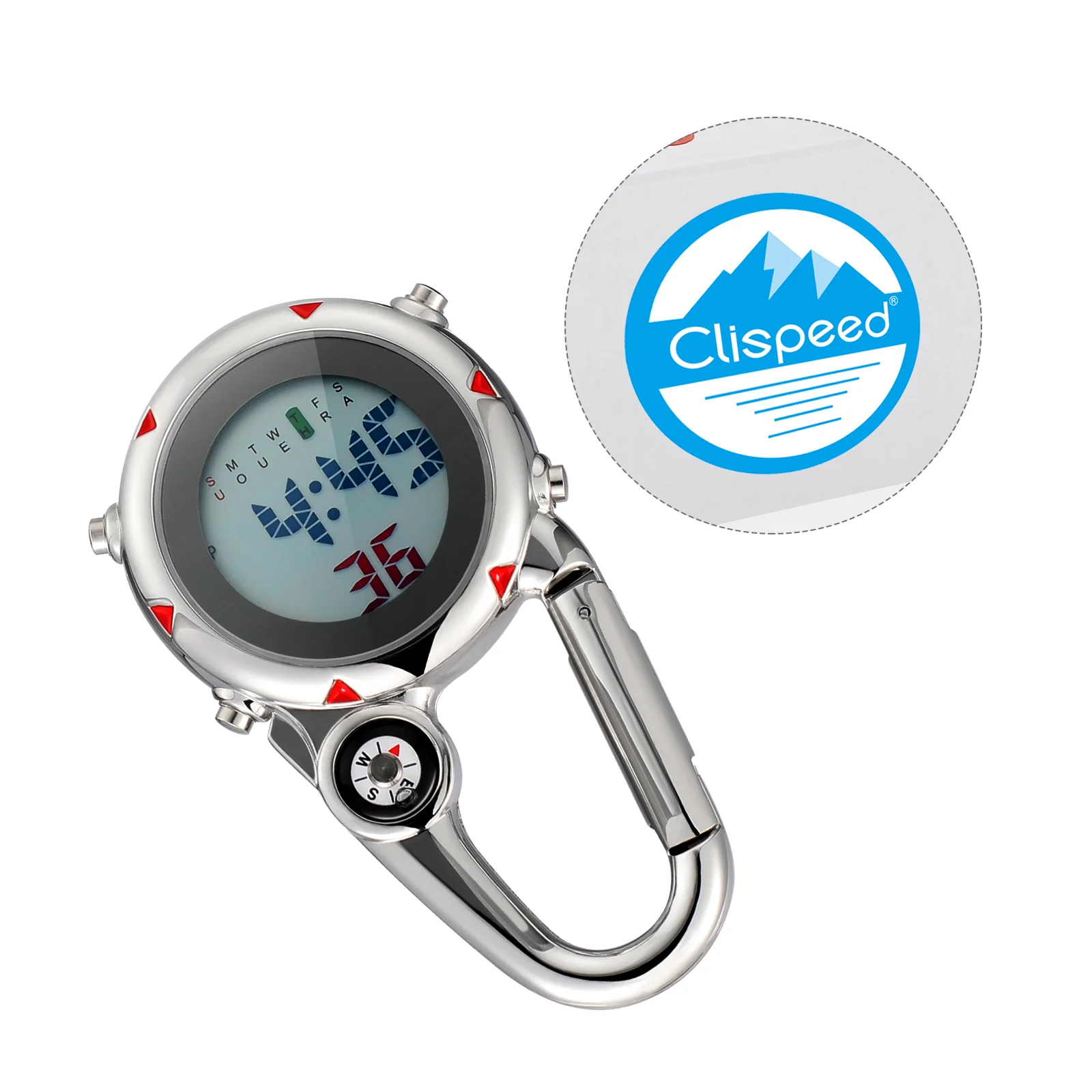 Stainless Steel Hook Backpack Watch Carabiner Climbing Clip on Hanging Mens Digital