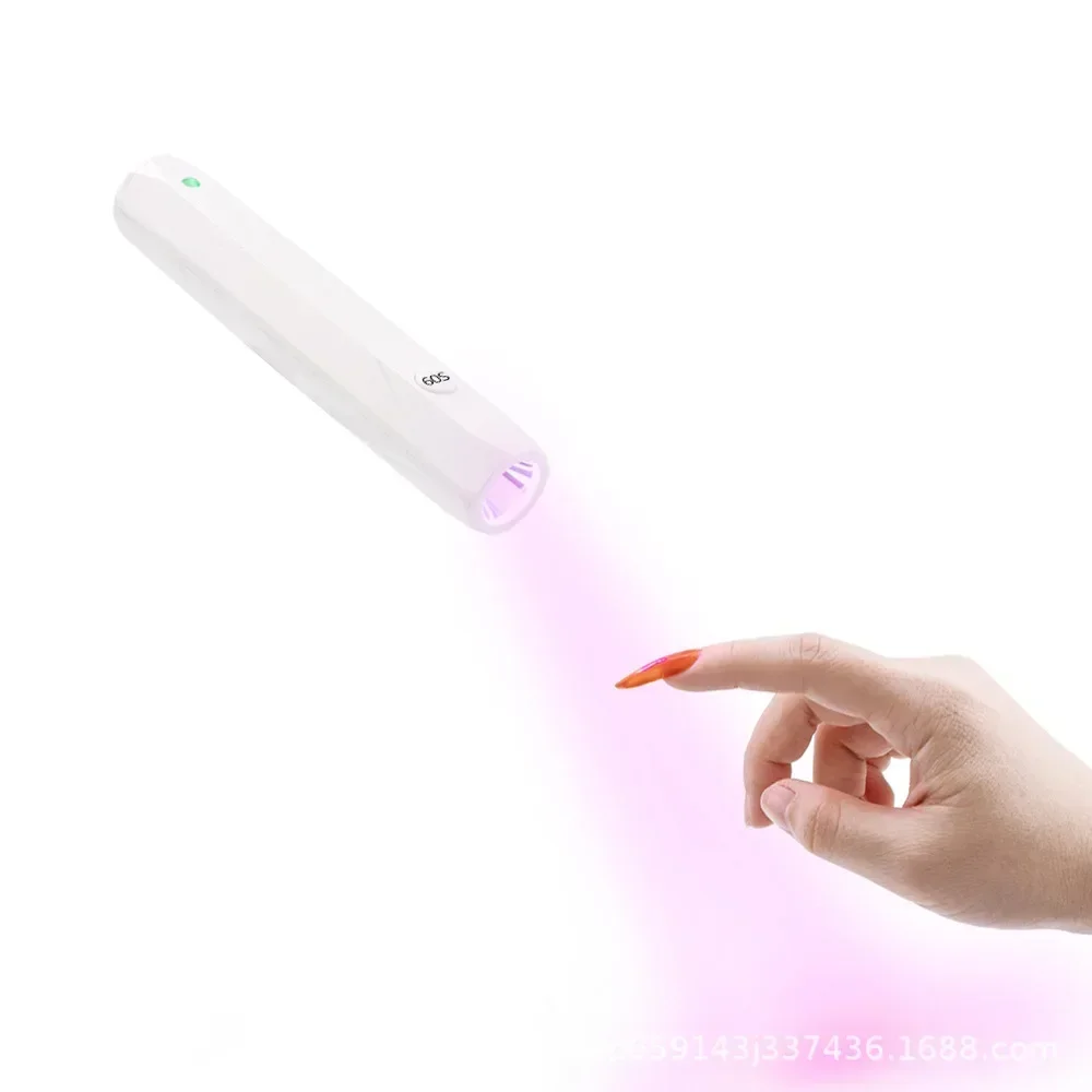 Power storage handheld mini one-word lamp sticker nail plate sticky drill setting baking lamp quick drying portable phototherapy