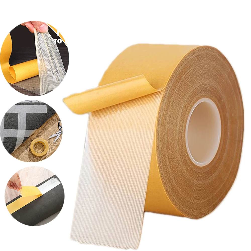 

Super Traceless Carpet Adhesive Double Sided Cloth Base Tape With Strong Fixation High Viscosity For Waterproof Translucent Mesh