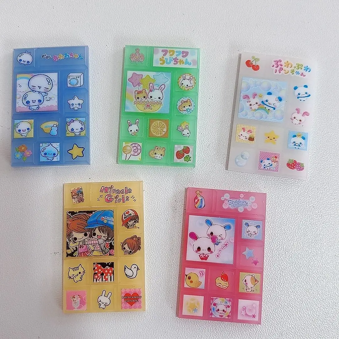 2026 New Model Heisei Old-School Little Girl Pink Blue Rabbit Bubble Mini Miniature Blocks Acrylic Sheet Friends Holiday Gift