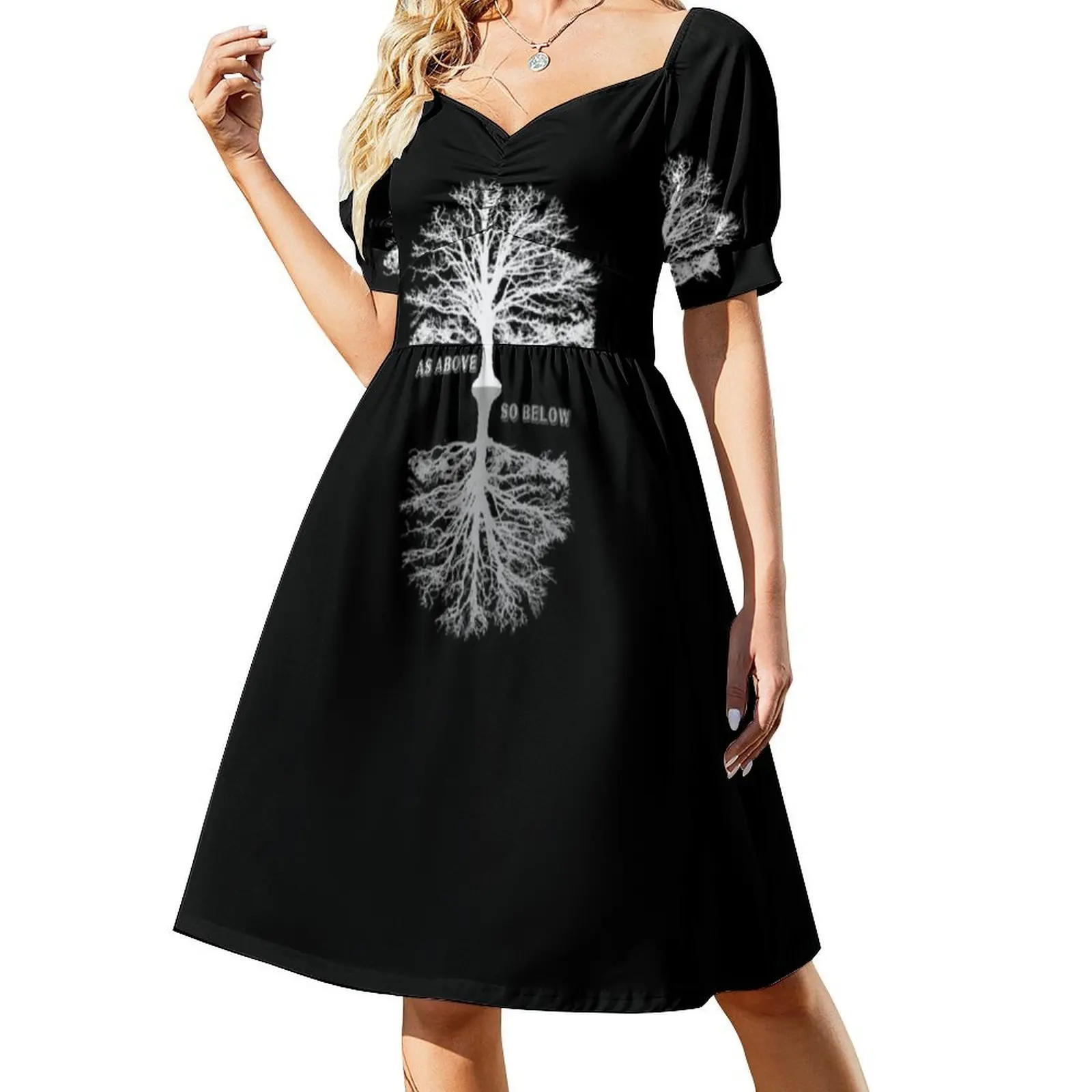 Como acima da árvore camiseta design legal camiseta estilo coreano vestido casual para mulheres simples diário escritório senhora vestidos acima abaixo