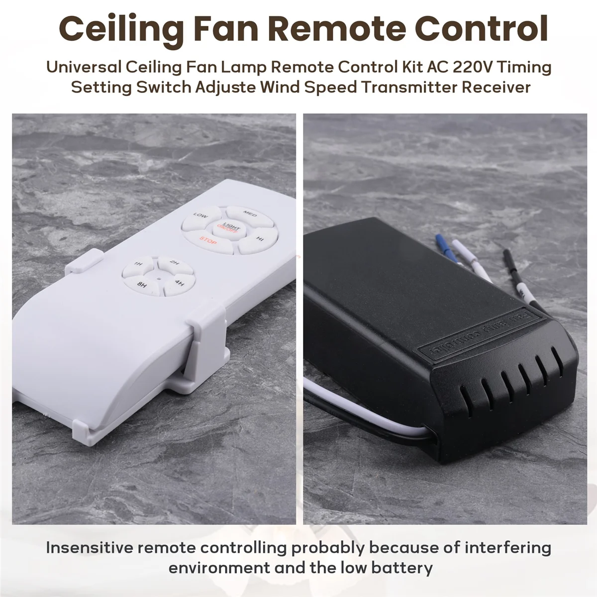 A03V Universal เพดานพัดลมโคมไฟรีโมทคอนโทรลชุด AC 220V การตั้งค่าเวลาสวิทช์ปรับความเร็วลมเครื่องส่งสัญญาณ