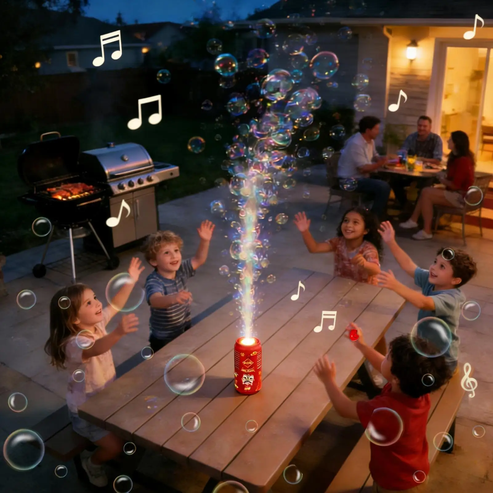 Firework Bubble Machine Multi-Mode Bubble Blower On The Ground Electronic Automatic Landing Spring Festival Gift New Year Toys