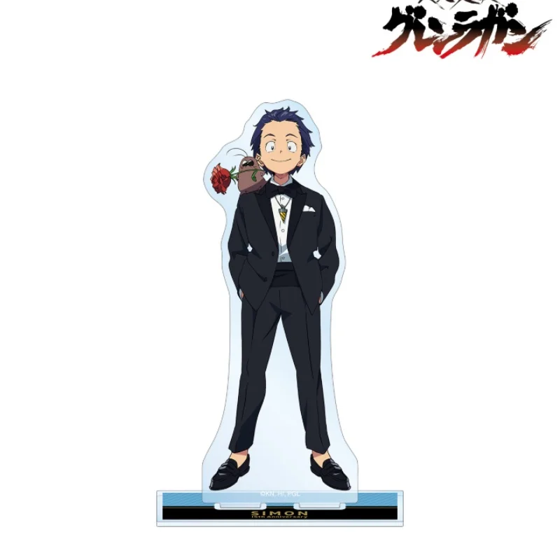 Anime Gurren Lagann Simon 15th Anniversary Formal Evening Gown Human-shaped Acrylic Stand Model Plate Keychains Desk Decor