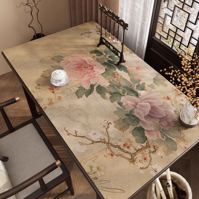

Waterproof and oil resistant dining table mat, washable, leather dining table mat, heat-resistant living room tablecloth
