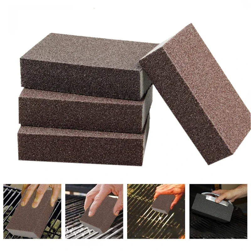 6/4/2/1 Pcs BBQ Sponge Cleaning Brush Brick Block Cleaning Stone BBQ Racks Stains Grease Cleaner BBQ Tools for Washing Dishes