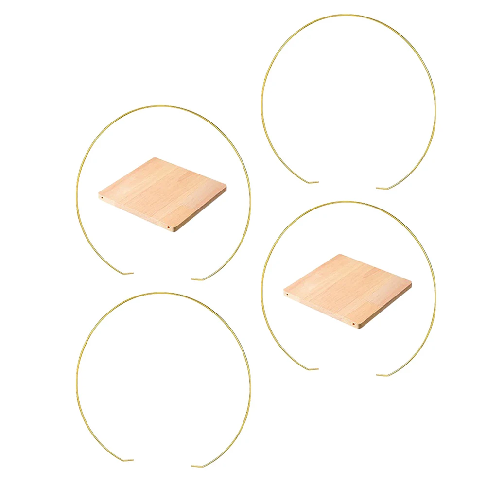 

2pcs Wood Floral Hoops Base for Crafts Wedding Party Home Decor Metal Hoop DIY Wreath Forms Elegant Table Small Wreath Rings