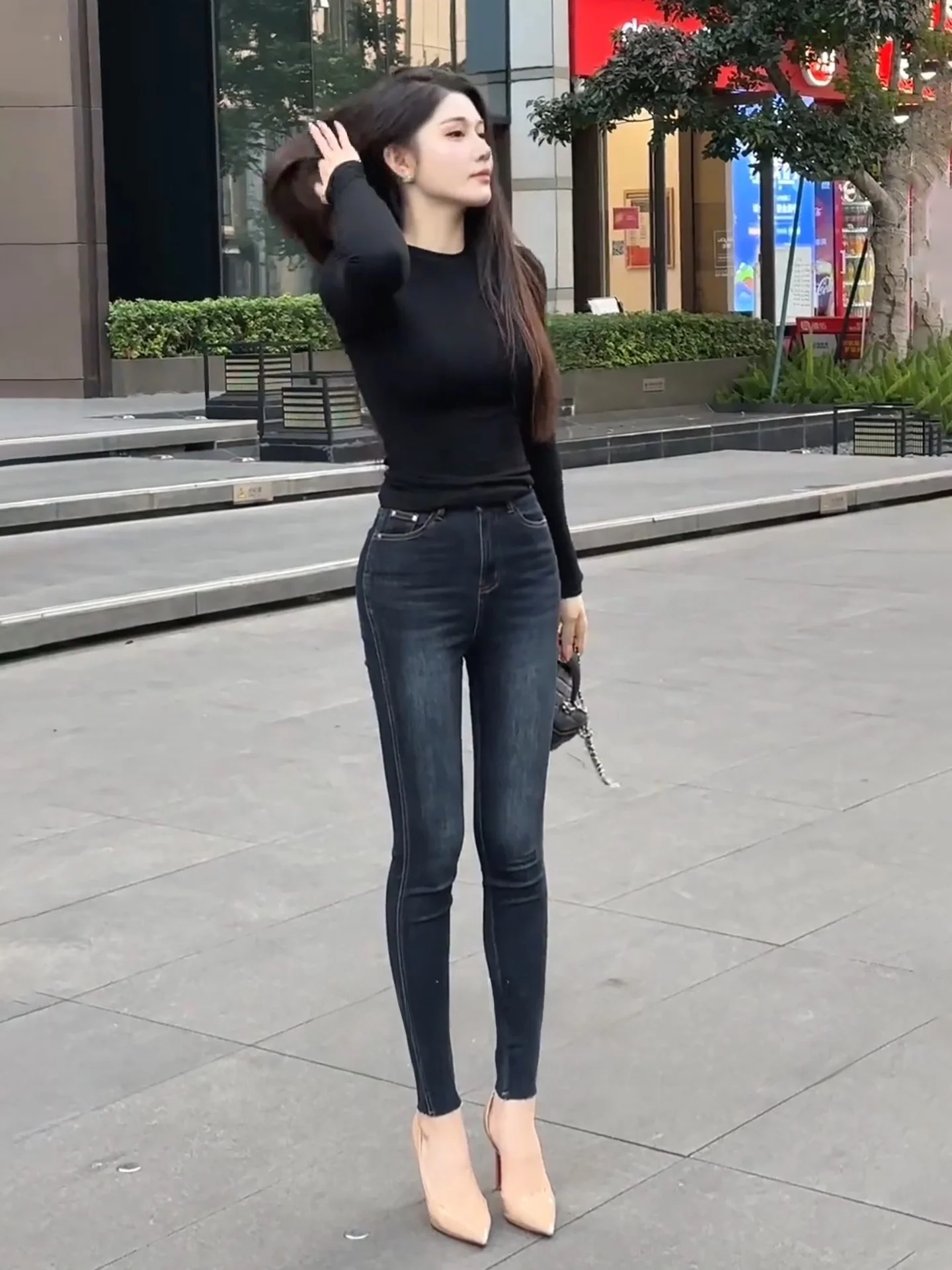 

High Waist Slim Fit Denim Jeans Sexy Girl Sle Tightening Butt Lifting Elastic Cotton Stretch Spring Women's Faion