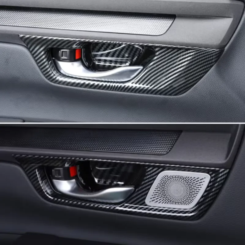 

4 PCS ABS plastic Carbon Interior Car inner door Bowl protector frame Cover Trim Car Accessories For Honda CRV CR-V 2023-2025