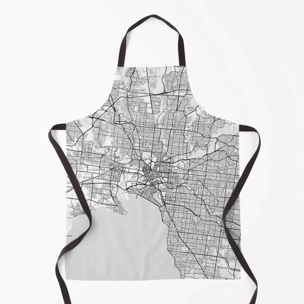 

Melbourne, Australia Map (Theme 1) Apron custom women's kitchen man chef uniform Woman Work Women's Apron