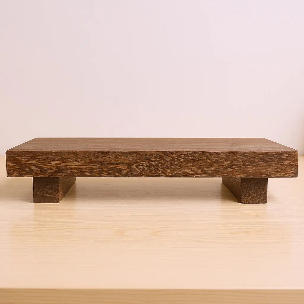 Wooden Pedestal Stand for Bathroom Kitchen Soap Tray Plant Riser Decorative Wooden Tray Rustic Farmhouse Saving