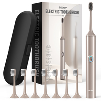 SEJOY Electric Toothbrush with 8 Brush Heads 4 Modes 3 Adjustable Speeds for Adults Rechargeable Toothbrush