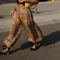 Pantalones holgados con forma de globo para mujer, bombachos de gran tamaño plisados con burbujas, pantalones bombachos Harem con farol de pierna ancha