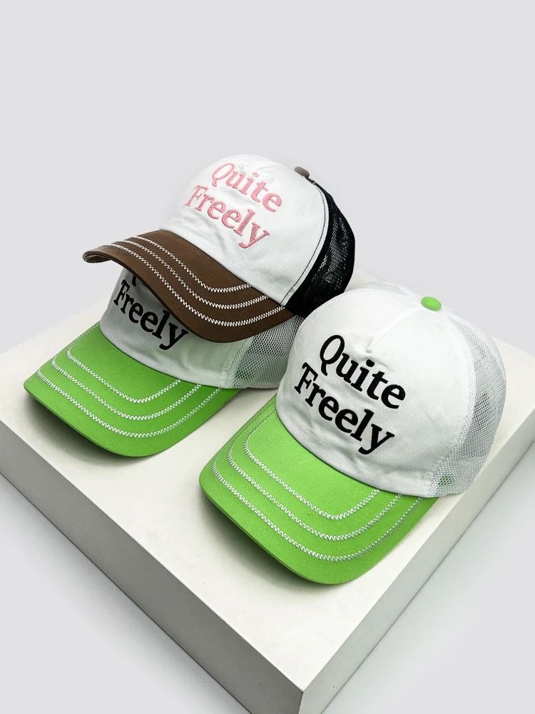 

Spring and summer new color matching letter embroidery baseball hat men's and women's sunshade retro sunshade hat