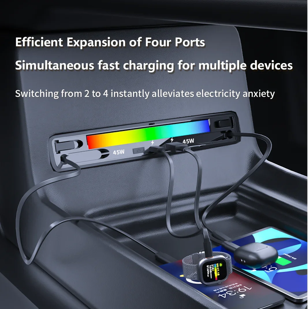 

Быстрая зарядная станция 130 Вт для Xiaomi SU7 Ultra 2024-2025: адаптер-разветвитель USB для прикуривателя