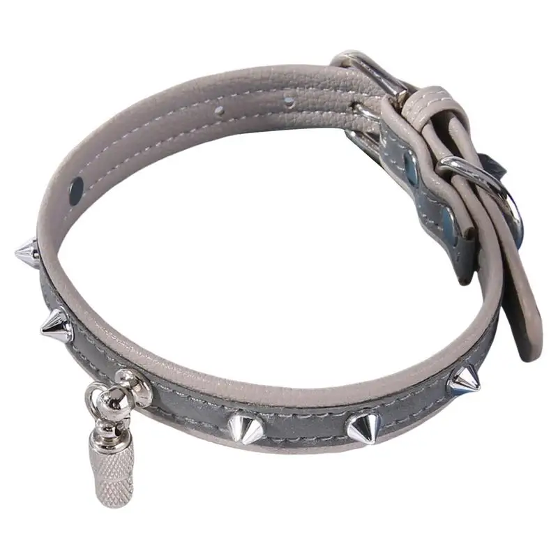 Waterproof Dog Collar PU Leather Reflective Collar With Buckle Spike Studded Puppy Collar Outdoor Pet Dog Collar Safety Dog