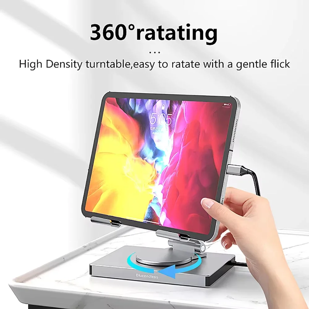 KEBIDUMEI 9 in 1 USB C Hub Foldable Docking Station Type-C to Gigabit RJ45 HDTV 4K PD100W Stand Computer Accessories For Laptop