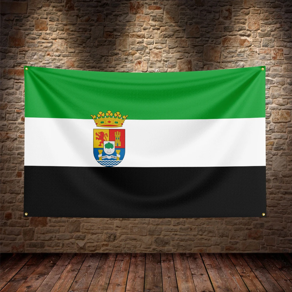 Bandera española de Extremadura España de 3x5 pies para decoración