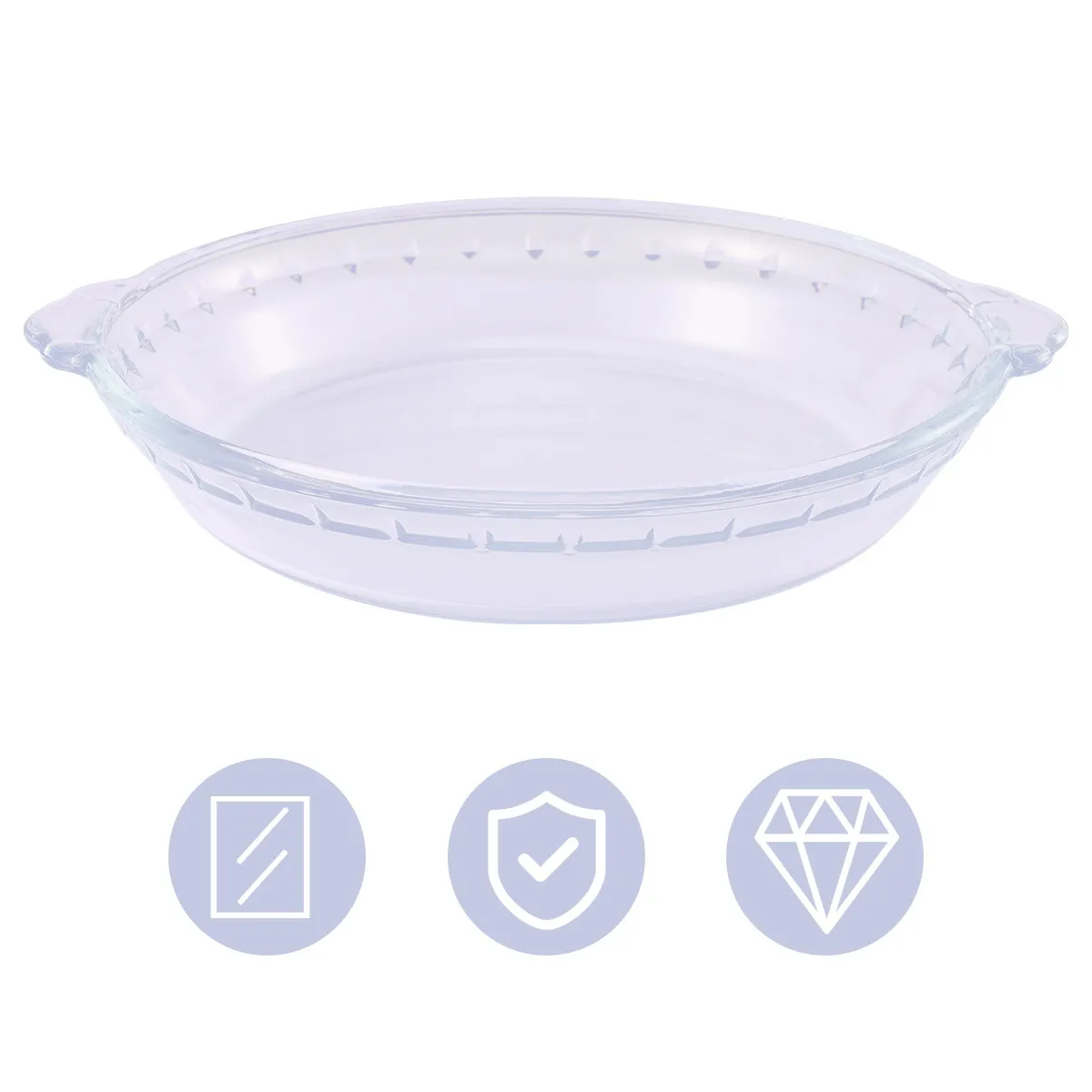Plat à tarte en verre pour four à micro-ondes, transparent, résistant à la chaleur, ustensile de cuisson pour la cuisine domestique, pour tartes, quiches, tourtes, poulet rôti