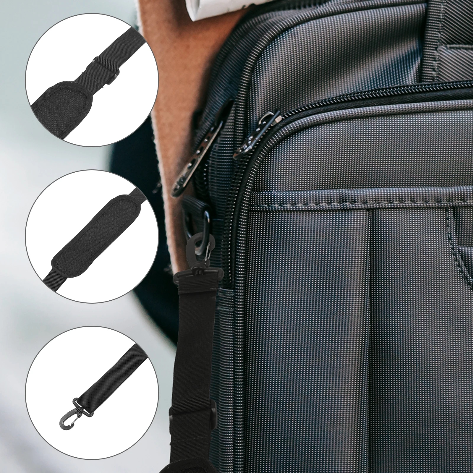 

Universal Computer Bag Shoulder Strap Replacement for Laptop Bags Adjustable Comfortable Straps Portable Lightweight for Men