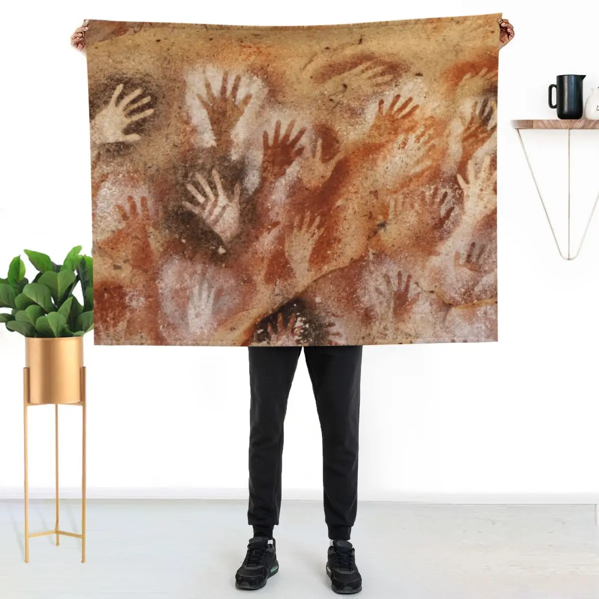 

Cueva de las Manos Max Resolution Throw Blanket Wrinkle Resistant Lightweight Blanket