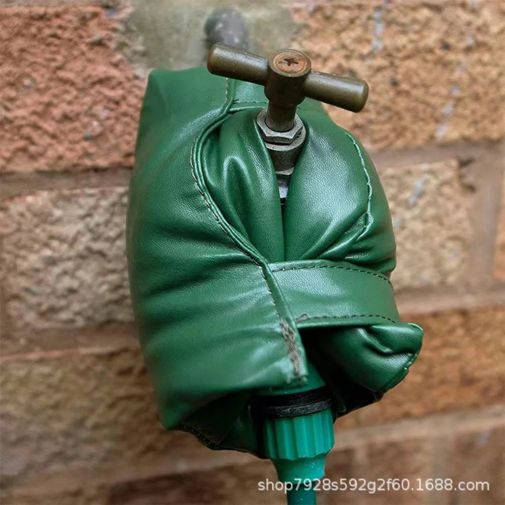 Frost Proof Leather Cover for Outdoor Garden Tap Faucet Insulation Jacket with Secure Strap for Winter Protection