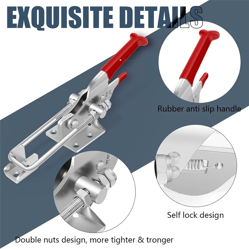 

ABRB-6 Pack Toggle Latch Clamp, Heavy Duty Latches, 2000Lbs Holding Capacity Adjustable Latch Lock,For Industrial Equiipment