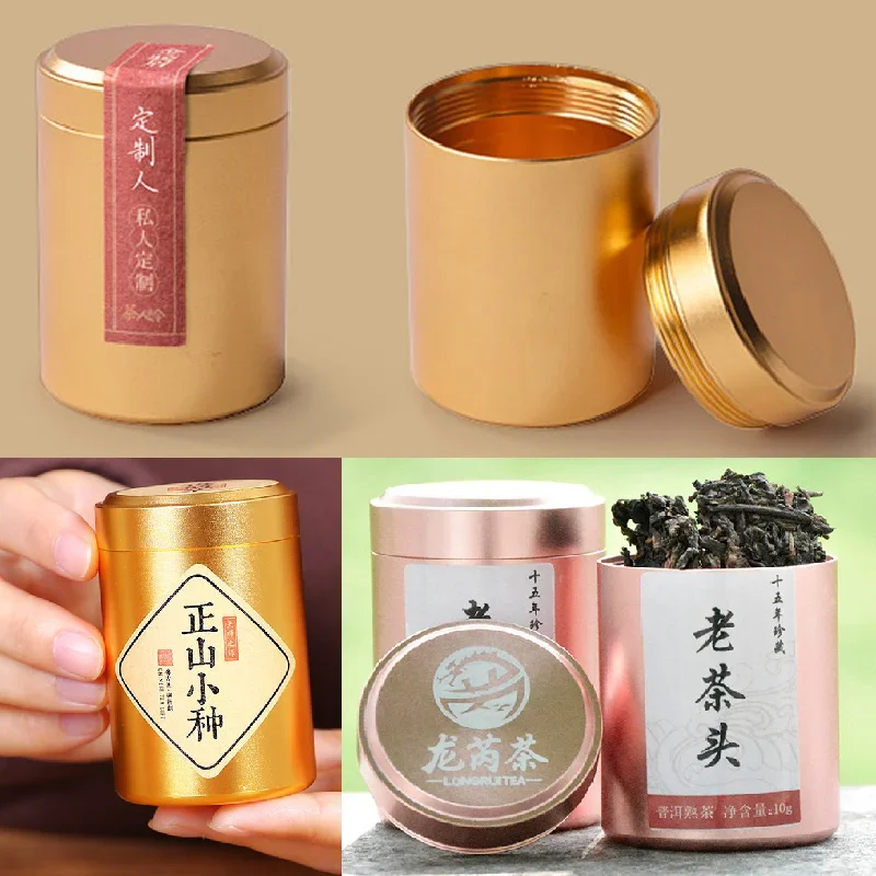 1Pc Aluminum Storage Jar Portable Seal Tea Canisters Mini Tea Storage Containers Tea Coffee Tin For Candy Chocolate Sugar Spices