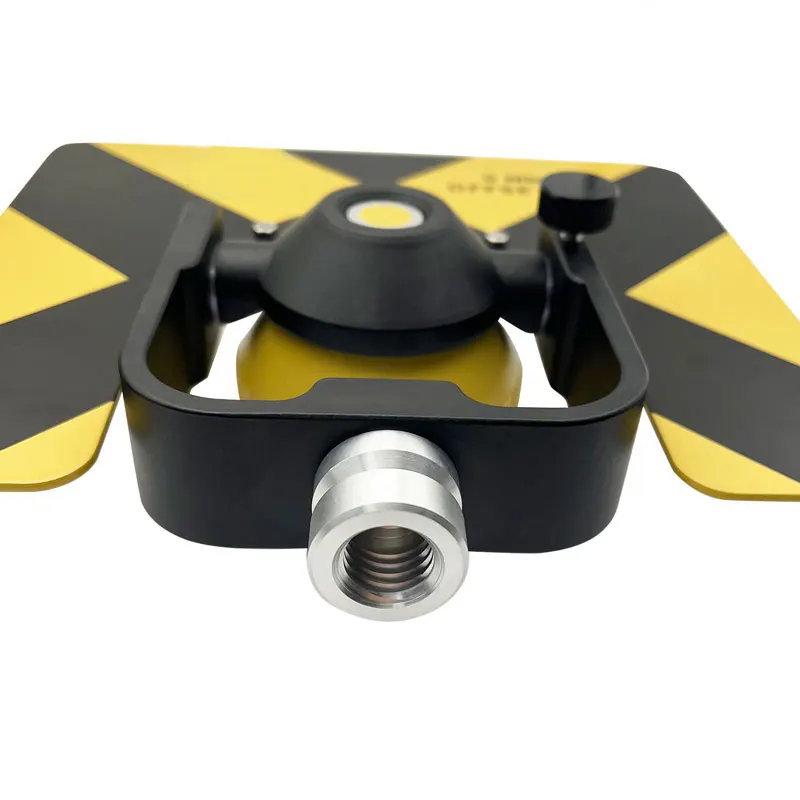 Yellow Single Prism Compatible For Top Total Station Surveying Constant -30/0mm 5/8x11 Female Thread Metal Holder