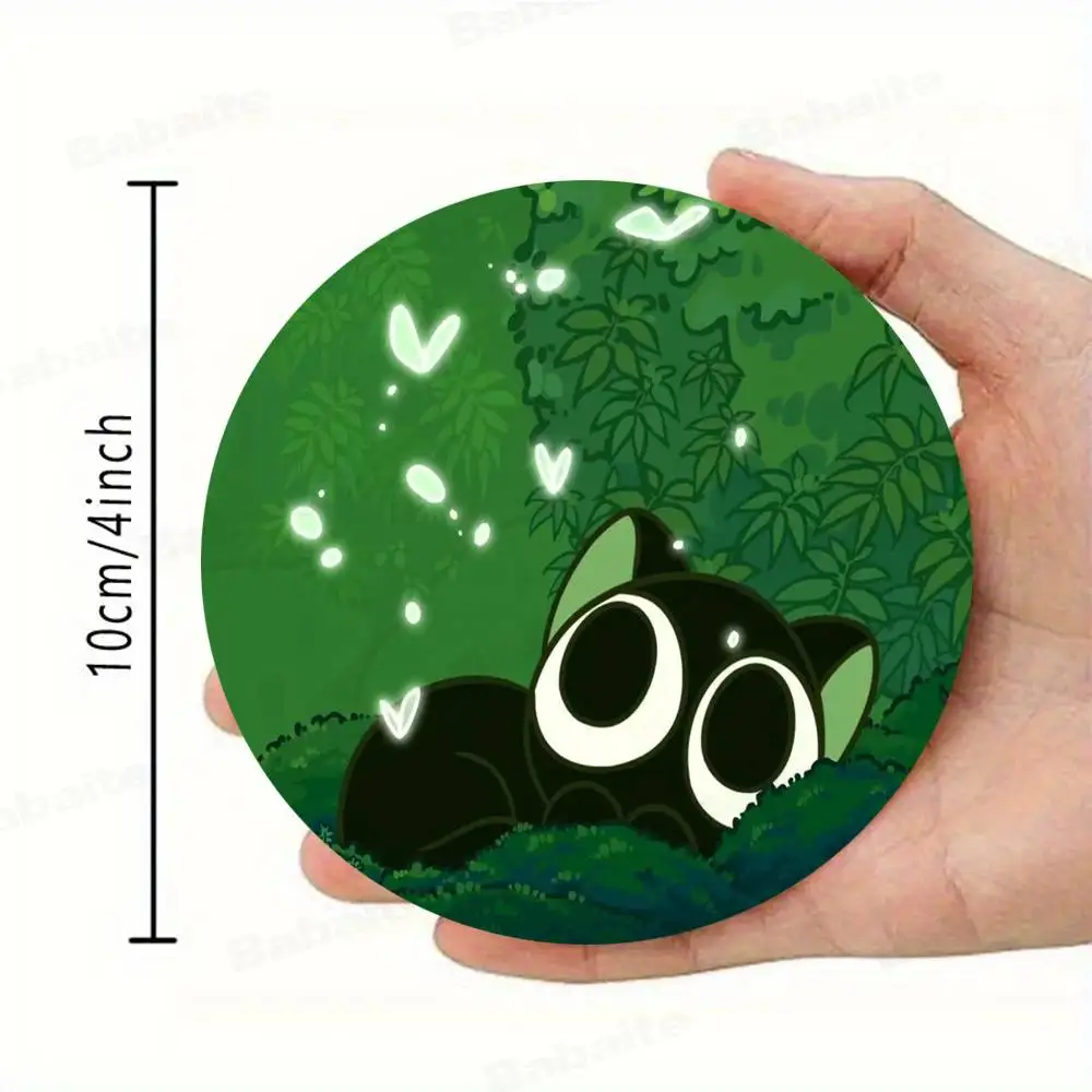 Luo Xiaohei pattern art painted wooden anti-slip coasters, suitable for decoration of living room kitchenware 4