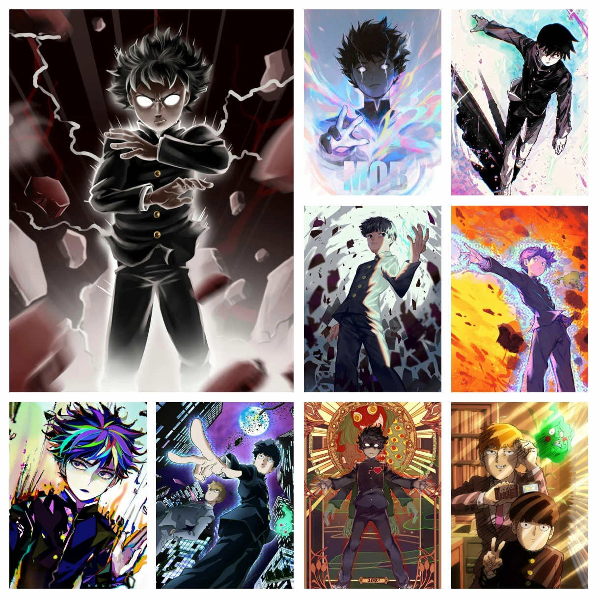 

Полный дрель аниме алмазная живопись со стразами Mob Psycho 100 мультфильм вышивка крестиком фотографии мозаика из бисера искусство домашний декор