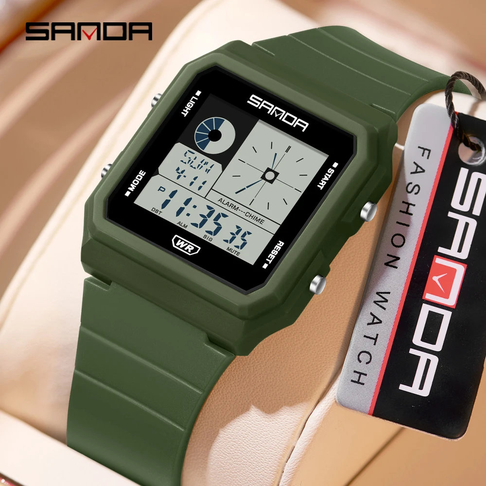 

SANDA 2216 Sports Casual Student Digital Watches Fashion Electronic Watch Multifunction Alarm Clock Luminous Calendar Waterproof