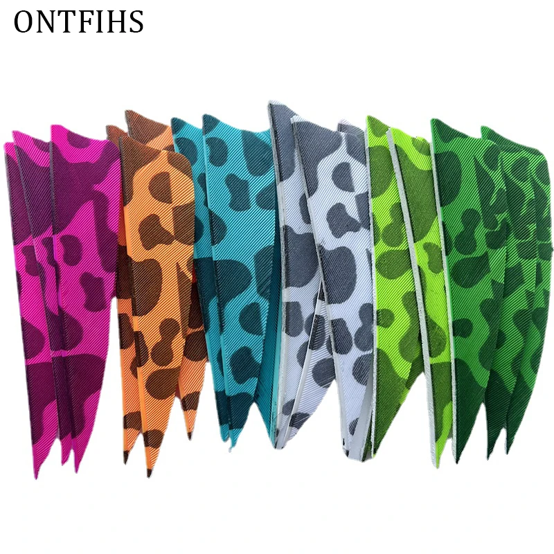 50Pcs 3Inch Shield Turkey Feathers Arrow Feather Camouflage Pattern Fletching For Any Wooden & Bamboo Arrow For Archery Hunting