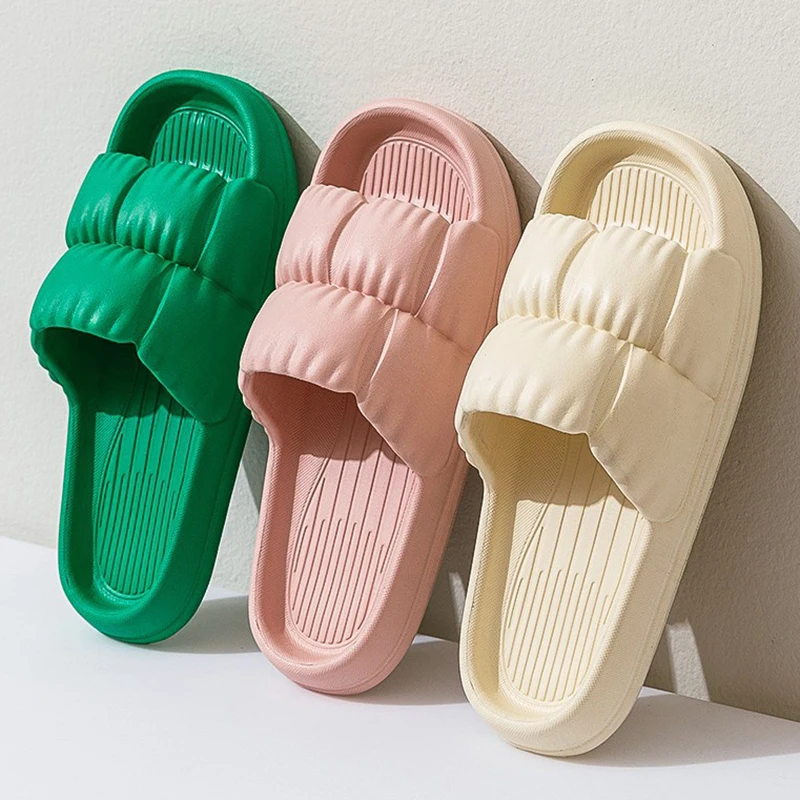 Indoor Home Soft Sole Cloud Slippers Women Summer Beach Thick Platform Female Flip Flops Eva Non Slip Sandals for Bathroom Slide